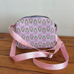 Pink Crossbody Bag with Cartoon Print